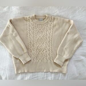 Varley Cream Cable Knit Sweater